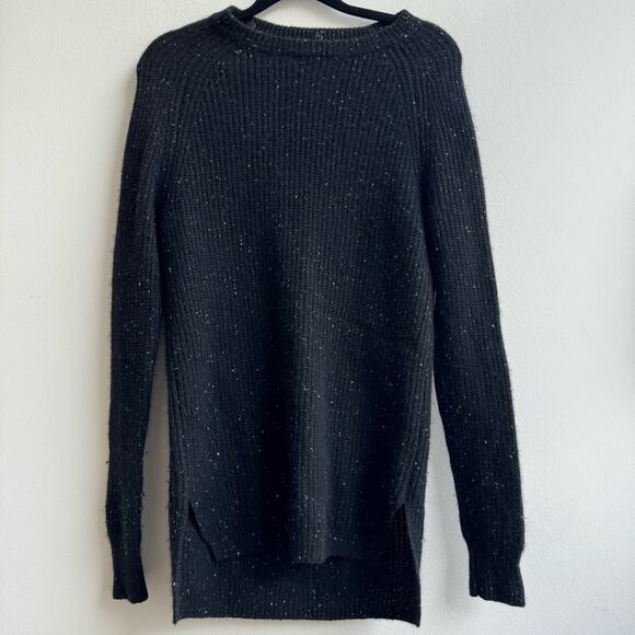 Madewell Cashmere Black Speckled Ribbed Crewneck - XS - Picture 2 of 7